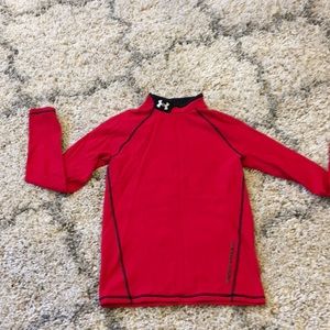 🔴UNDER ARMOUR ColdGear Compression Shirt (YL, Red, Black)